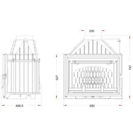 Каминная топка Invicta 700 Grand Vision с шибером в Слониме