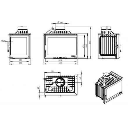 Каминная топка NORDflam Etna left в Слониме