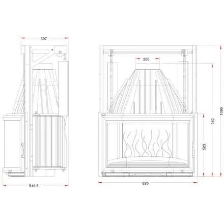Каминная топка Invicta Prismatic 850 с подъёмом в Слониме