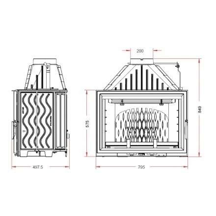 Каминная топка Invicta 800 Grande Vision с шибером в Слониме