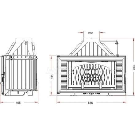 Каминная топка Invicta Horizontal 840 с шибером в Слониме