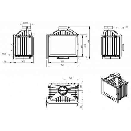 Каминная топка NORDflam Trent в Слониме