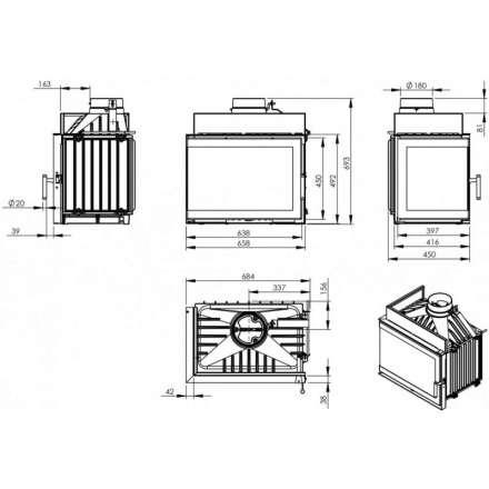 Каминная топка NORDflam Trent left в Слониме