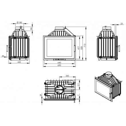 Каминная топка NORDflam Torn lux в Слониме