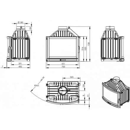 Каминная топка NORDflam Falcon в Слониме
