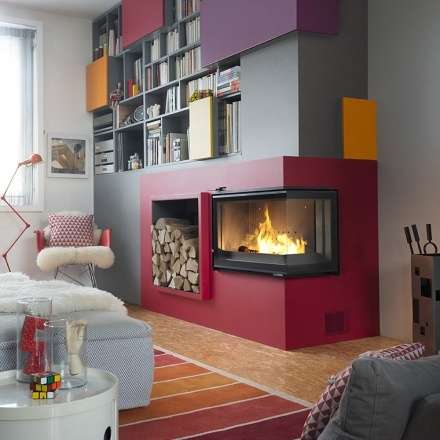 Каминная топка Invicta d’Angle Vitre стекло слева в Слониме