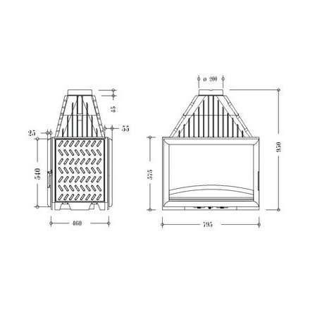 Каминная топка Invicta 800 Double Face в Слониме