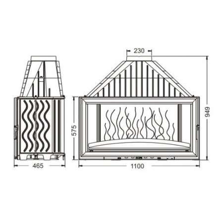 Каминная топка Invicta 1100 Grand Vision в Слониме
