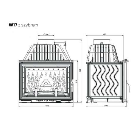 Каминная топка Kawmet W17 16 кВт в Слониме