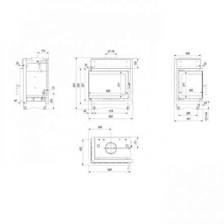 Каминная топка Kratki Maja/PW/BL/12/BS/W/Deco в Слониме