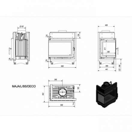 Каминная топка Kratki Maja/L/BS/Deco в Слониме