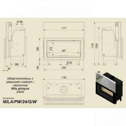 Каминная топка Kratki Mila/T/G (туннель, гильотина) в Слониме