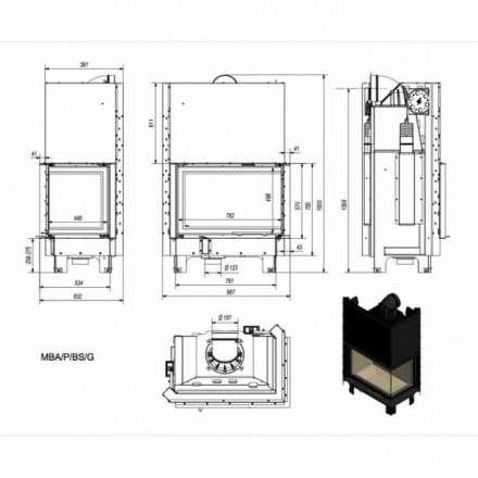 Каминная топка Kratki MBA/P/BS/G в Слониме