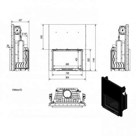 Каминная топка Kratki Wiktor/G в Слониме