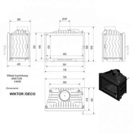 Каминная топка Kratki Wiktor/DECO в Слониме