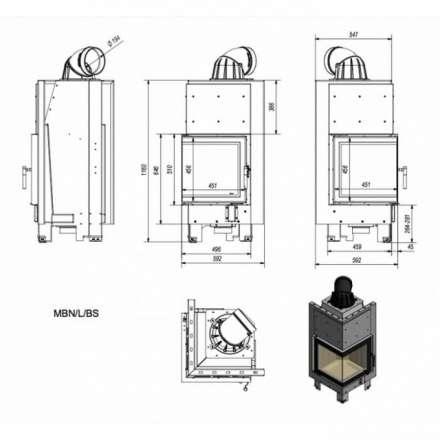 Каминная топка Kratki MBN/L/BS в Слониме