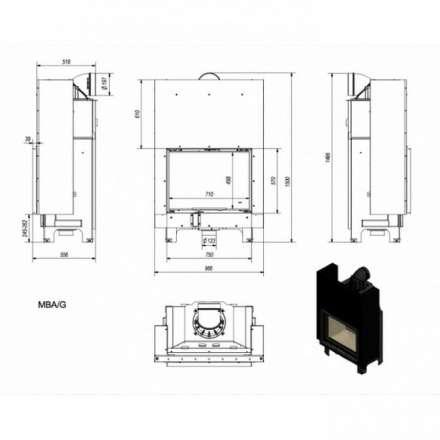 Каминная топка Kratki MBA/G в Слониме