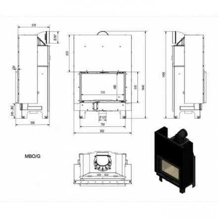 Каминная топка Kratki MBO/G в Слониме