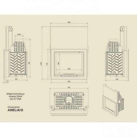 Каминная топка Kratki Amelia/G в Слониме