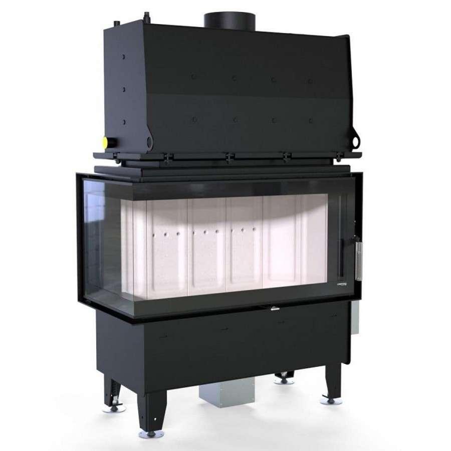 Каминная топка Defro Home RIVA ME BL SHORT угловая, с водяным контуром Амазонка бай фото в Слониме