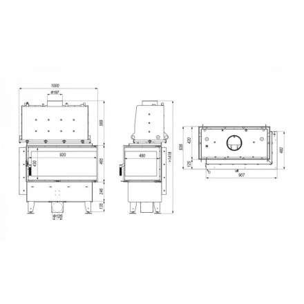 Каминная топка Defro Home RIVA ME BP SHORT угловая, с водяным контуром в Слониме