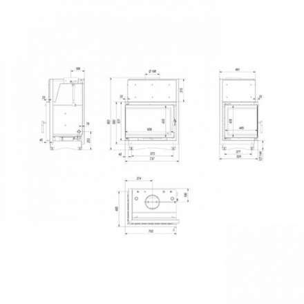 Каминная топка Kratki Zuzia/PW/BL/15/BS/W/Deco в Слониме