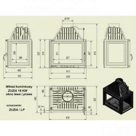 Каминная топка Kratki Zuzia/LP в Слониме
