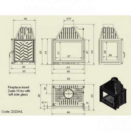 Каминная топка Kratki Zuzia/L в Слониме