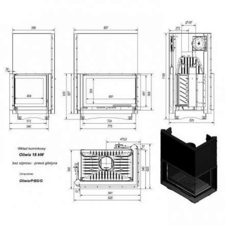 Каминная топка Kratki Oliwia/P/BS/G в Слониме
