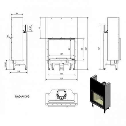 Каминная топка Kratki Nadia/13/G в Слониме