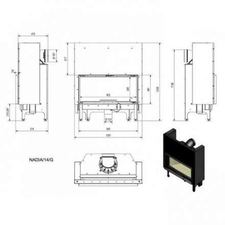 Каминная топка Kratki Nadia/14/G (гильотина) в Слониме