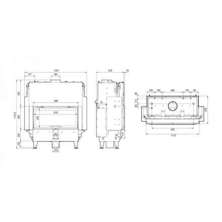 Каминная топка Defro Home RIVA LA G SHORT с водяным контуром и подъемом стекла вверх в Слониме