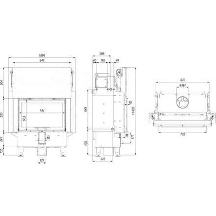 Каминная топка Defro Home Navi ME G с водяным контуром и подъемом стекла вверх в Слониме