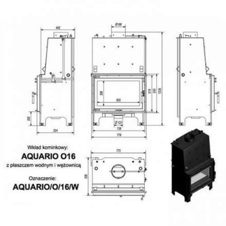 Каминная топка Kratki AQUARIO/O/16/PW/W в Слониме