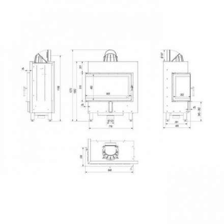 Каминная топка Kratki Lucy/14/L/BS в Слониме