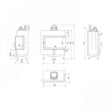 Каминная топка Kratki Lucy/14/P/BS в Слониме