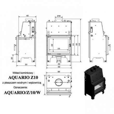 Каминная топка Kratki AQUARIO/Z/10/PW/W в Слониме