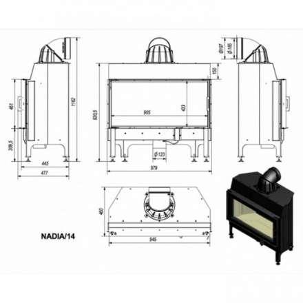 Каминная топка Kratki Nadia/14 в Слониме
