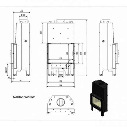 Каминная топка Kratki Nadia/PW/10/W в Слониме