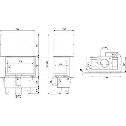 Каминная топка INTRA SM BP SLIM G в Слониме