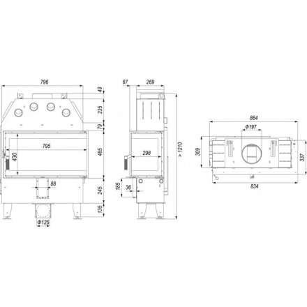 Каминная топка INTRA ME BL SLIM в Слониме
