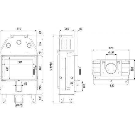 Каминная топка INTRA SM SLIM в Слониме