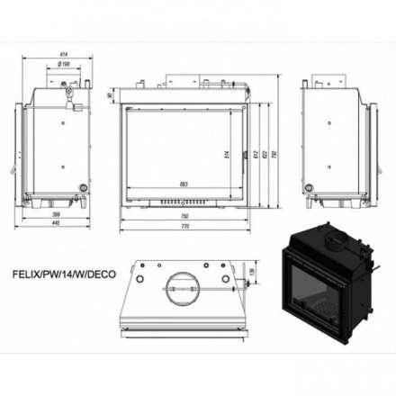 Каминная топка Kratki Felix/PW/14/W/DECO в Слониме