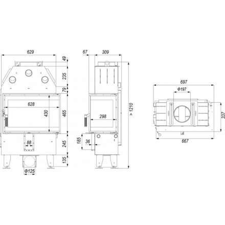 Каминная топка INTRA SM BL SLIM в Слониме