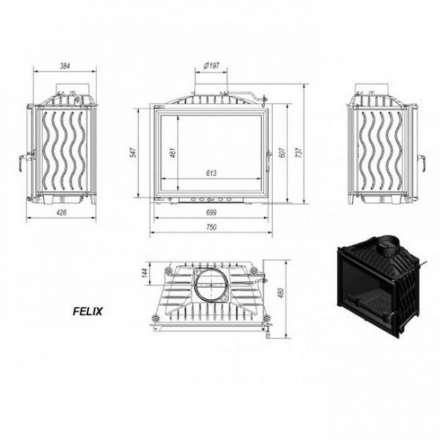 Каминная топка Kratki Felix в Слониме