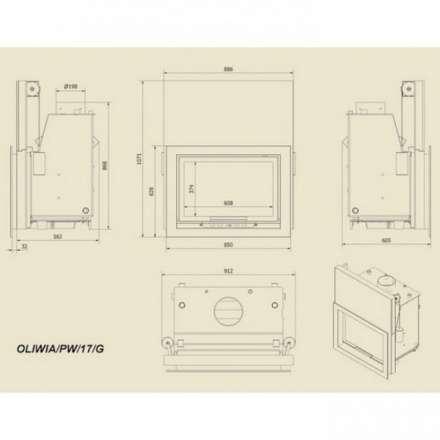 Каминная топка Kratki Oliwia/PW/17/G в Слониме