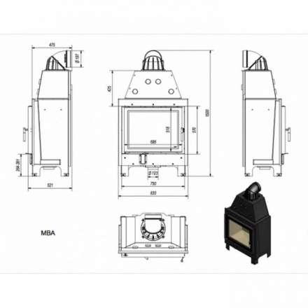 Каминная топка Kratki MBA в Слониме