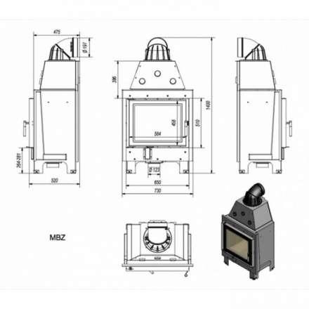 Каминная топка Kratki MBZ в Слониме