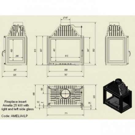 Каминная топка Kratki Amelia/LP в Слониме