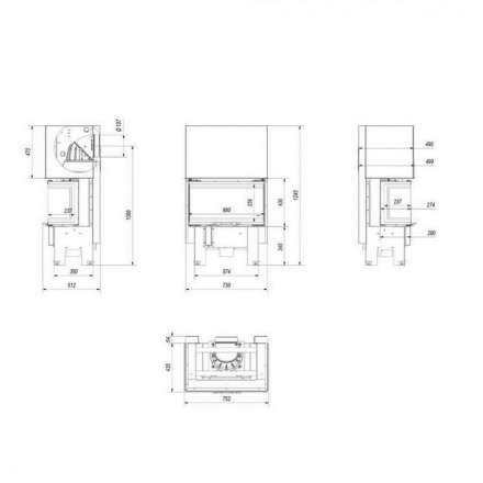 Каминная топка Kratki NBC 7 (гильотина) в Слониме